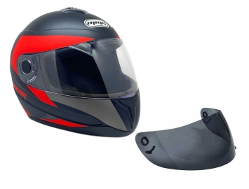 ModCycles - Full Face MMG Helmet. Model Gliss. Color: Matte Black/Red. *DOT APPROVED*