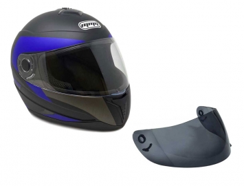 ModCycles - Full Face MMG Helmet. Model Gliss. Color: Matte Black/Blue. *DOT APPROVED*